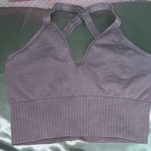 Free People Women’s Grey Semi-Ribbed Bralette | small/medium